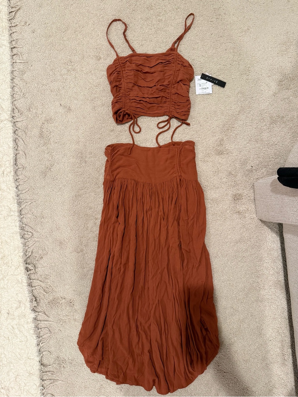 O'Neill Rust-Brown Two-Piece Maxi Dress